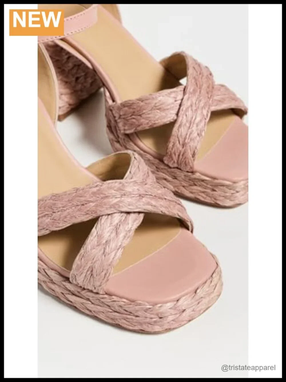 Platform Espadrilles Raffia Ankle Strap Block Heel Open Toe Sandals